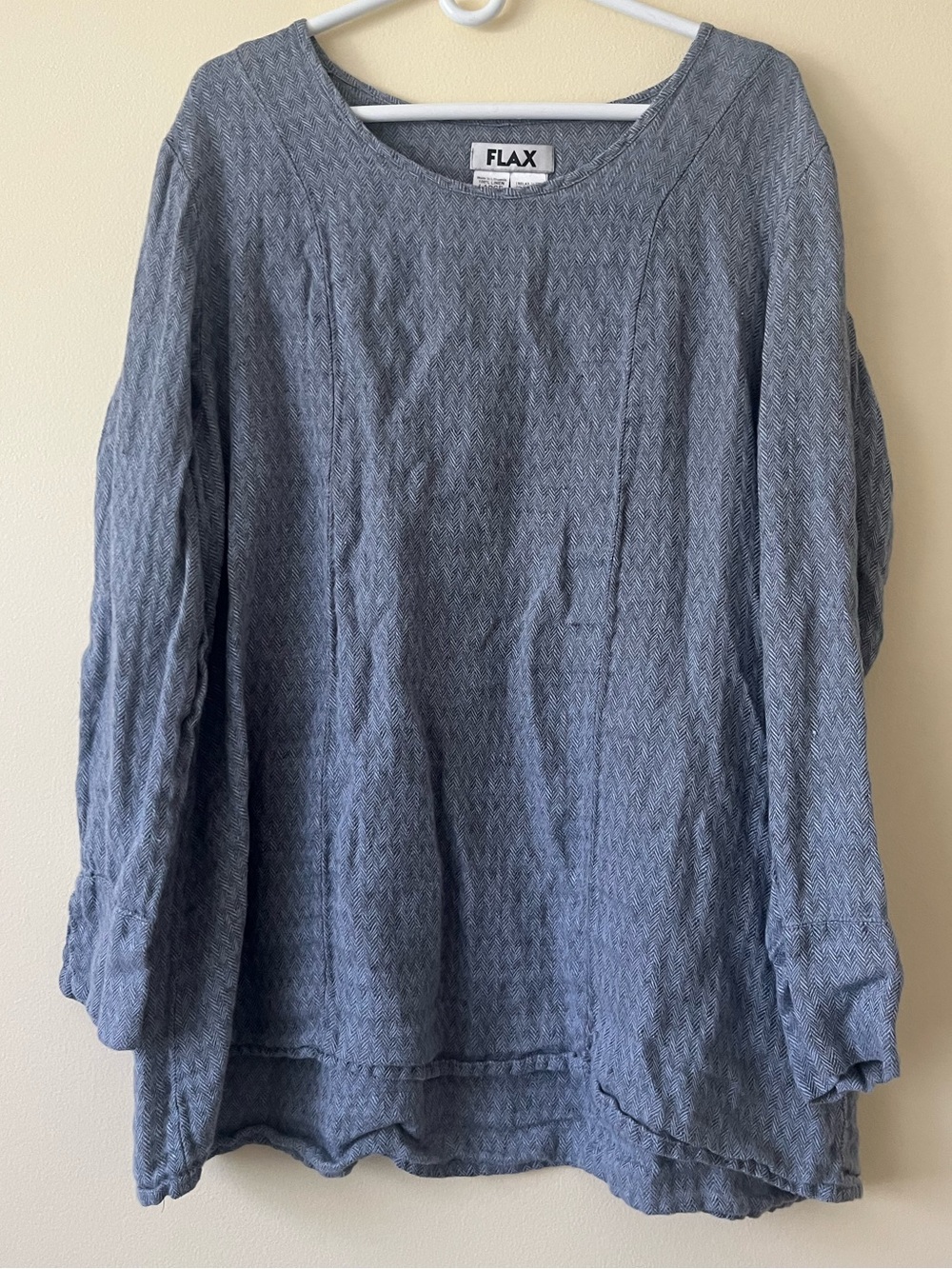 Flax linen long sleeve tunic top large